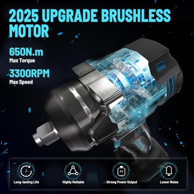 GEVEELIFE 700Nm 3 in 1 Brushless Impact Wrench