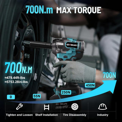 GEVEELIFE 700Nm 3 in 1 Brushless Impact Wrench